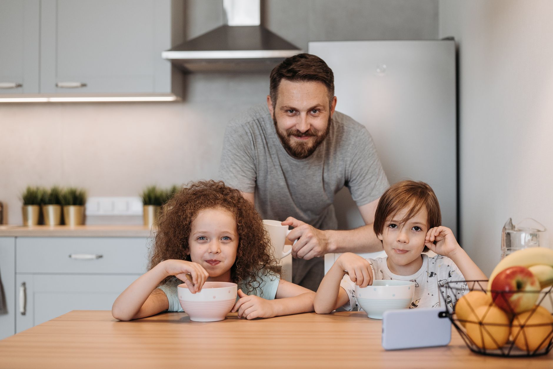 Healthy family breakfast